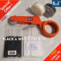 BLACK & WHITE CABLE TIE GUN PACK 24